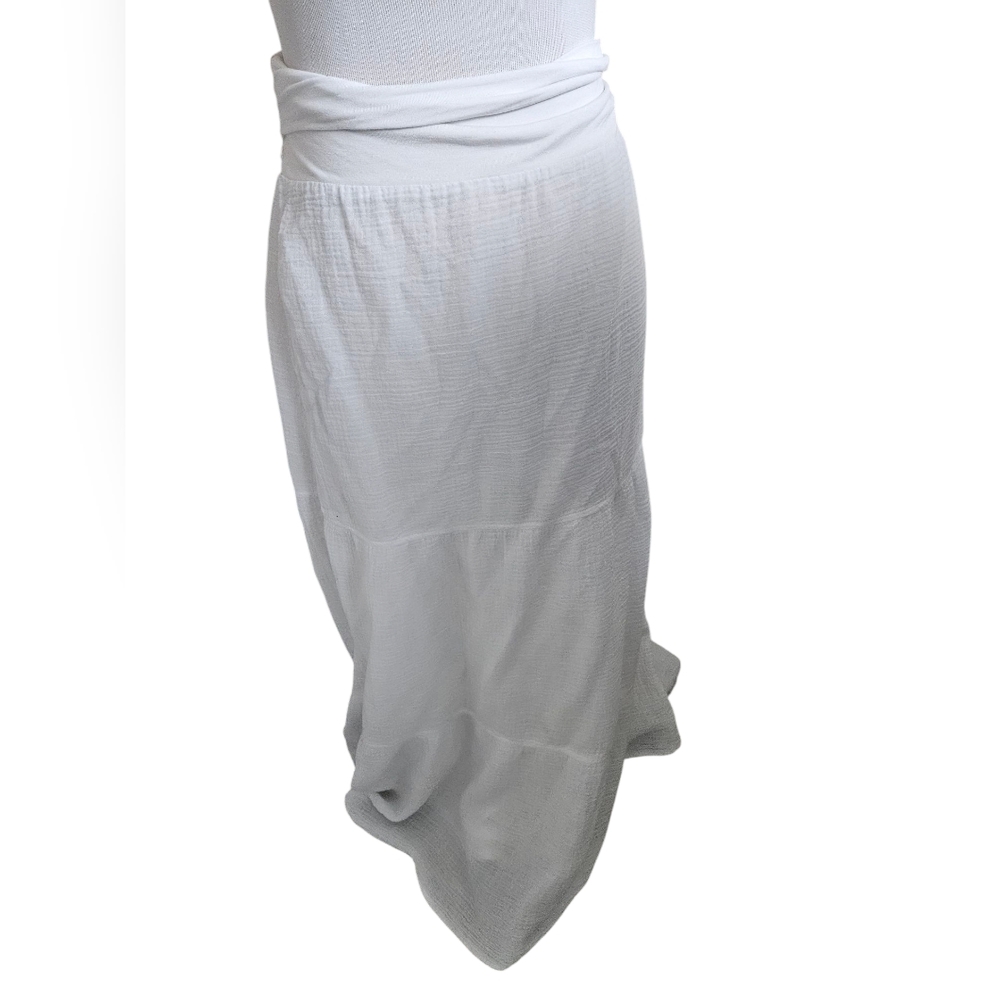 Chicos 100% Cotton Teird Maxi Skirt Womens Size 2.5